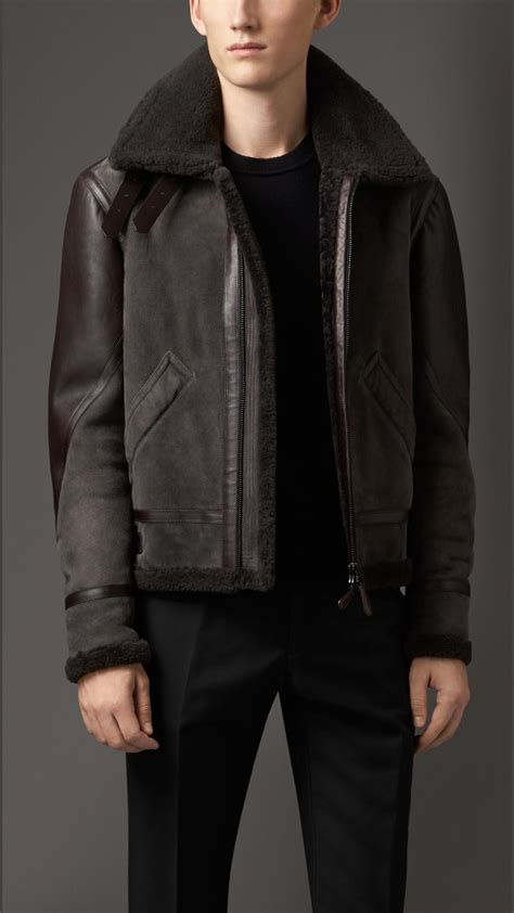 burberry mens shearling aviator jacket|burberry shearling aviator.